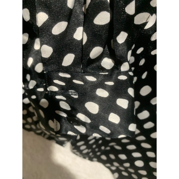 Kathie Lee Woman Black White‎ Polka Dot Button Up Long Sleeve Shirt Plus 22/24 - Picture 4 of 8